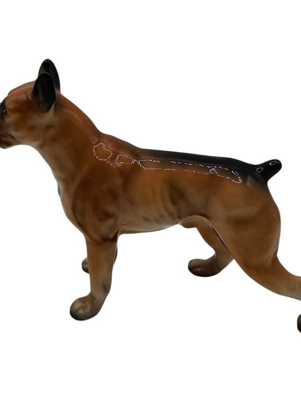 Vintage Bull Mastiff / Boxer Large Ceramic Figurine Sculpture Japan Dog Pup